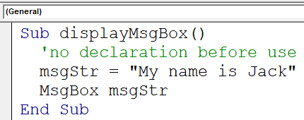 VBA sub run without Option Explicit