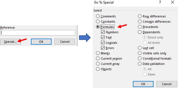 Quickly select formula cells in Excel