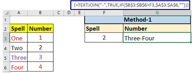 Text join if array formula example2