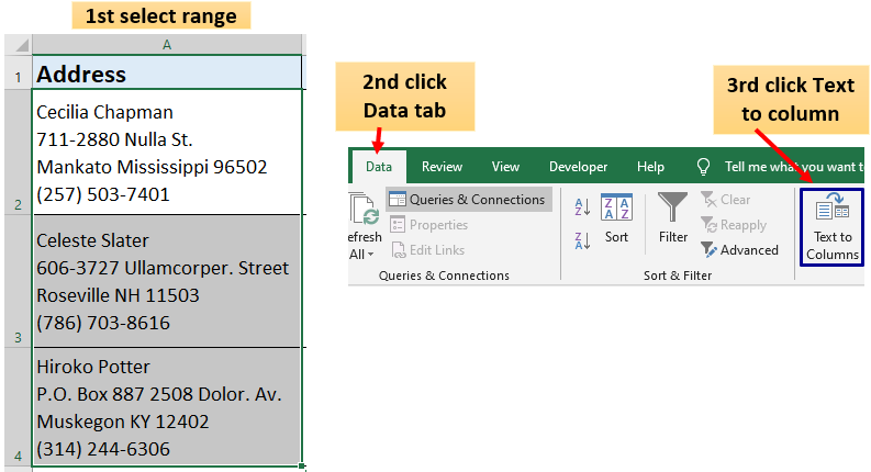 How To Split Multiple Lines In A Cell Into Separate Cells Rows Columns Extract Data Based On 