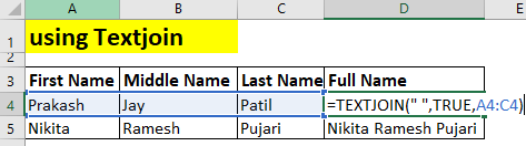 textjoin function in excel