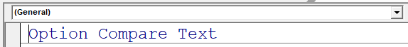 option compare text in VBA