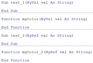 Passing argument ByVal and ByRef in VBA Sub and Function