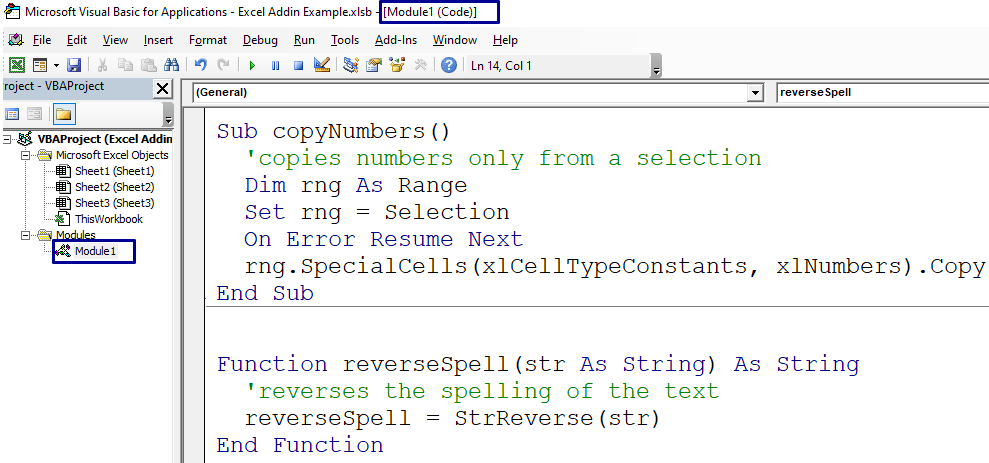 Creating Excel Add-in