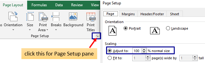 Optimizing tool small Excel print page for better view 1