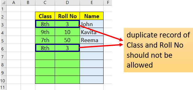 Prevent duplicate entry in multiple columns in Excel