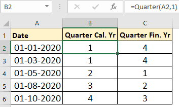 Custom function (VBA UDF) to get quarter from date