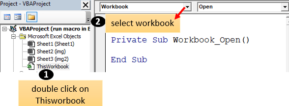 Run macro on opening workbook