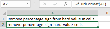 Convert string to URL slug in Excel
