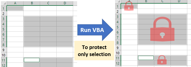 Excel VBA to lock specific cells in Excel