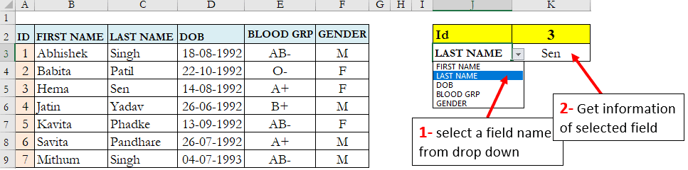 Vlookup Match formula dynamically get information of any column