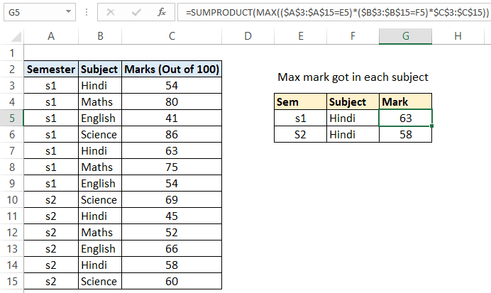 Excel max if formula without array with multiple conditions