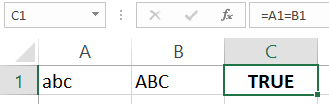 String comparison Excel formula