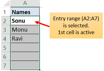 Excel prevent duplicate entries with data validation