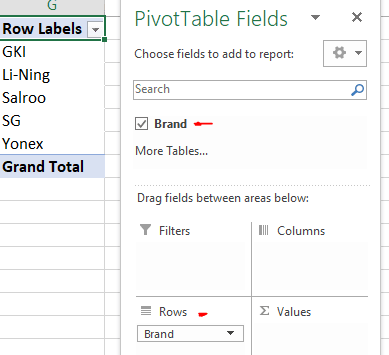 prevent duplicate values in Excel drop down list using pivot table-2