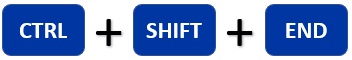 Ctrl+Shift+End shortcut key to select used range in Excel