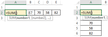 Sum function shortcut key in Excel