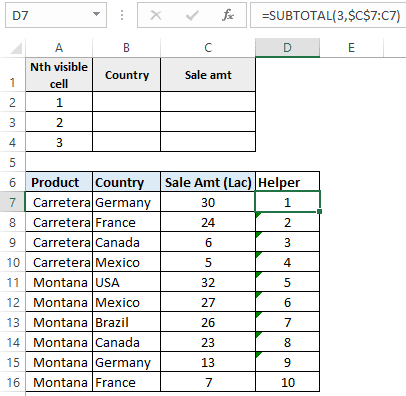 Dynamic Serial number after filter in Excel