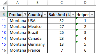 maintain serial number on filter in Excel